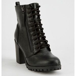 Soda Malia Lace-Up High Heel Boots